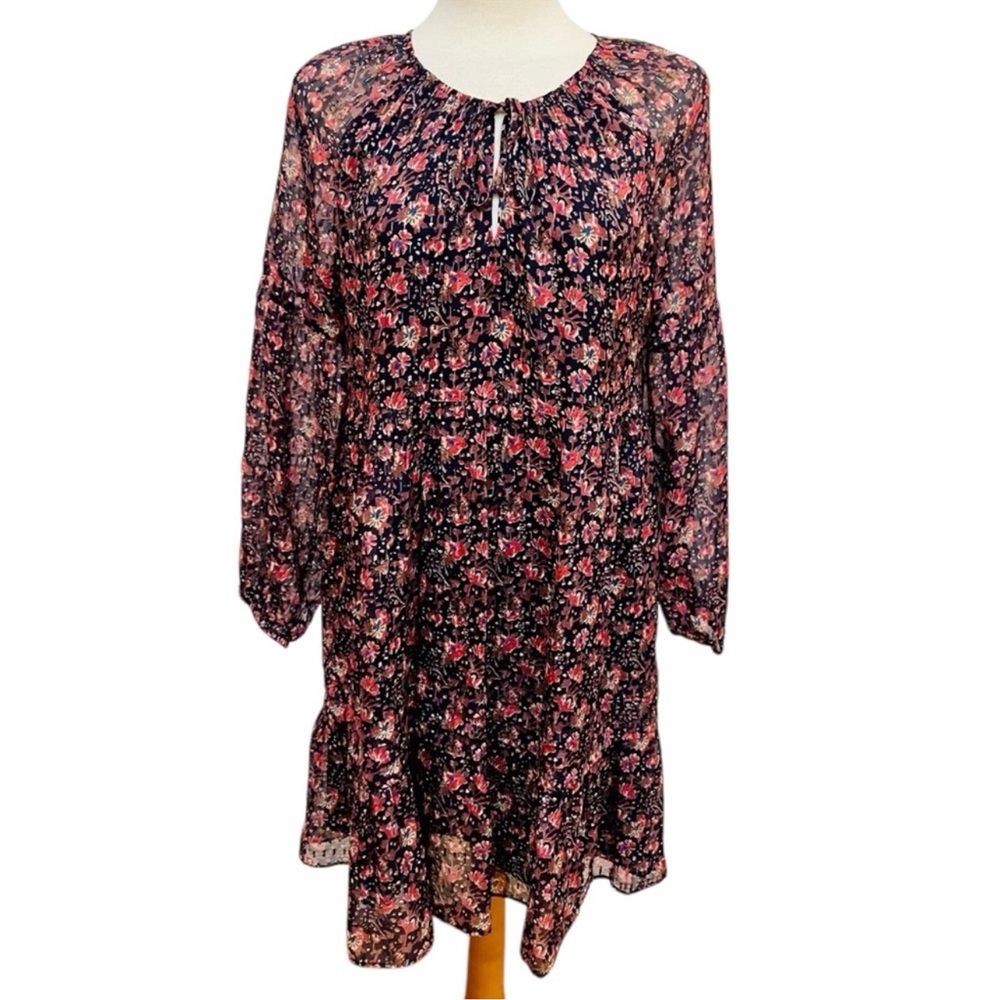 NEW Faherty Star Gaze Bloom Silk Cotton Sage Wood Dress Women’s Size Medium
